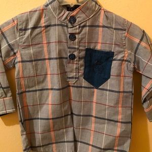 Plaid, Long Sleeve Baby Shirt